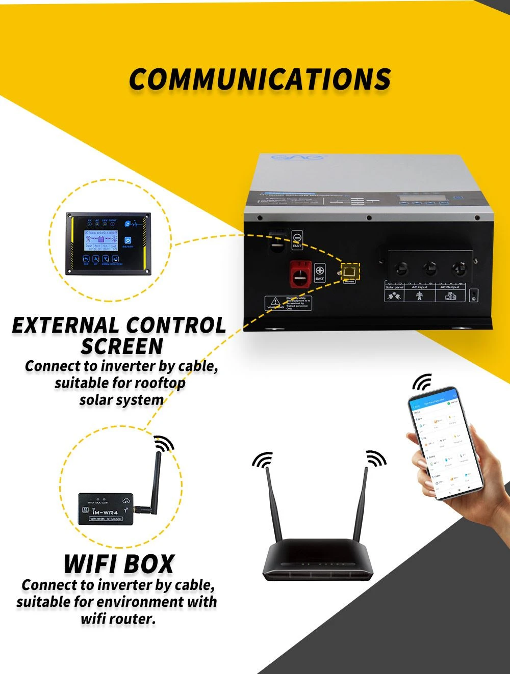 dc to ac hybrid solar inverter